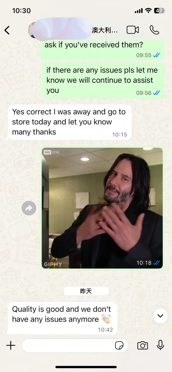 ​Feedback fra vores australske kunde: Kvalitet er den bedste kommunikation